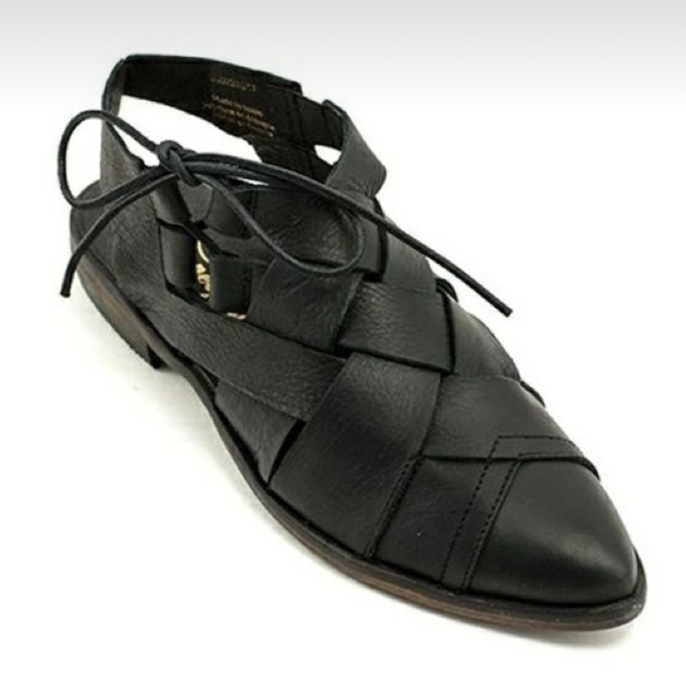 Free People Destino Woven Leather Flats
